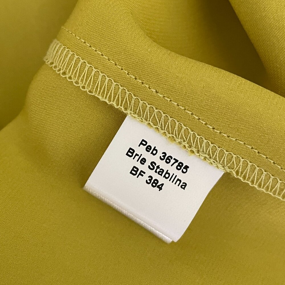 Stunning Emanuel Berg Citrine Yellow 100% Silk Short Sleeve Blouse-8 - Picture 8 of 9